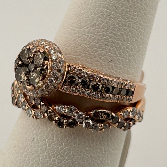 406424 14k Rose Gold Diamond Engagement Ring set 1.56 cttw. With appraisal - Picture 3 of 5